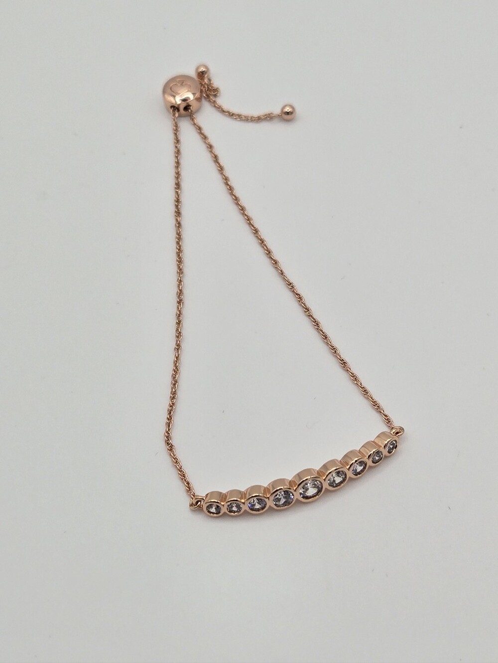 Kate Spade Rose Gold Bar Bracelet with Crystal Accents